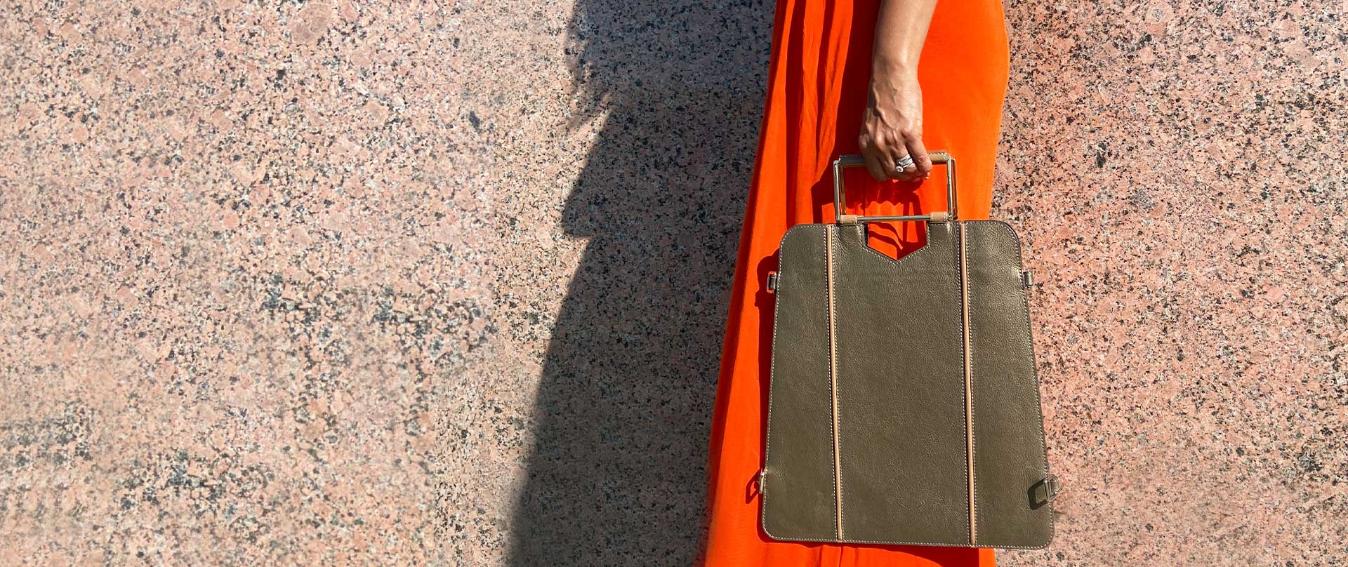 Triad Laptop Case in Copper Leather
