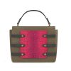 Evening Bag in Metallic Copper leather with Fuchsia Pink Phone Pocket