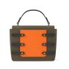 Evening Bag in Metallic Copper leather with Bright Orange Phone Pocket