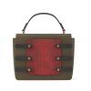 Evening Bag in Metallic Copper leather with Red Phone Pocket