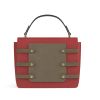 Evening Bag in Hot Chilli Red leather with Metallic Copper Phone Pocket