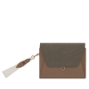 small beige hand wallet clutch with wristlet