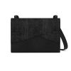 Black customized leather laptop bag with shoulder sling to hold 14