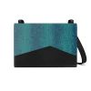 Black & turquoise Blue customized leather laptop bag with shoulder sling to hold 14