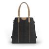 Classic Black Textured-leather tote bag for women
