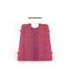 Handheld Laptop Bag in Fuchsia Pink Leather