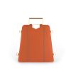 Handheld Laptop Bag in Orange Leather