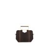 Handheld Clutch Bag in Brown Embossed Croc Leather