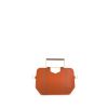 Handheld Clutch Bag in Bright Orange Leather