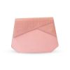 Designer cosmetic bag in rose pink leather