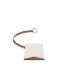 Sleek & Secure Small Beige & White Premium leather clip-on pouch with keyholder