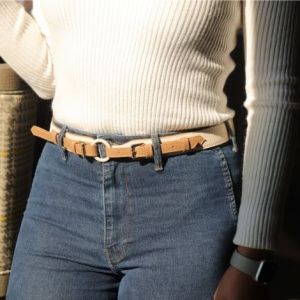 women white beige waist leather belt for all waist sizes