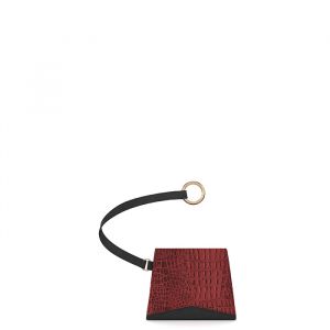 small leather black red petite pouch