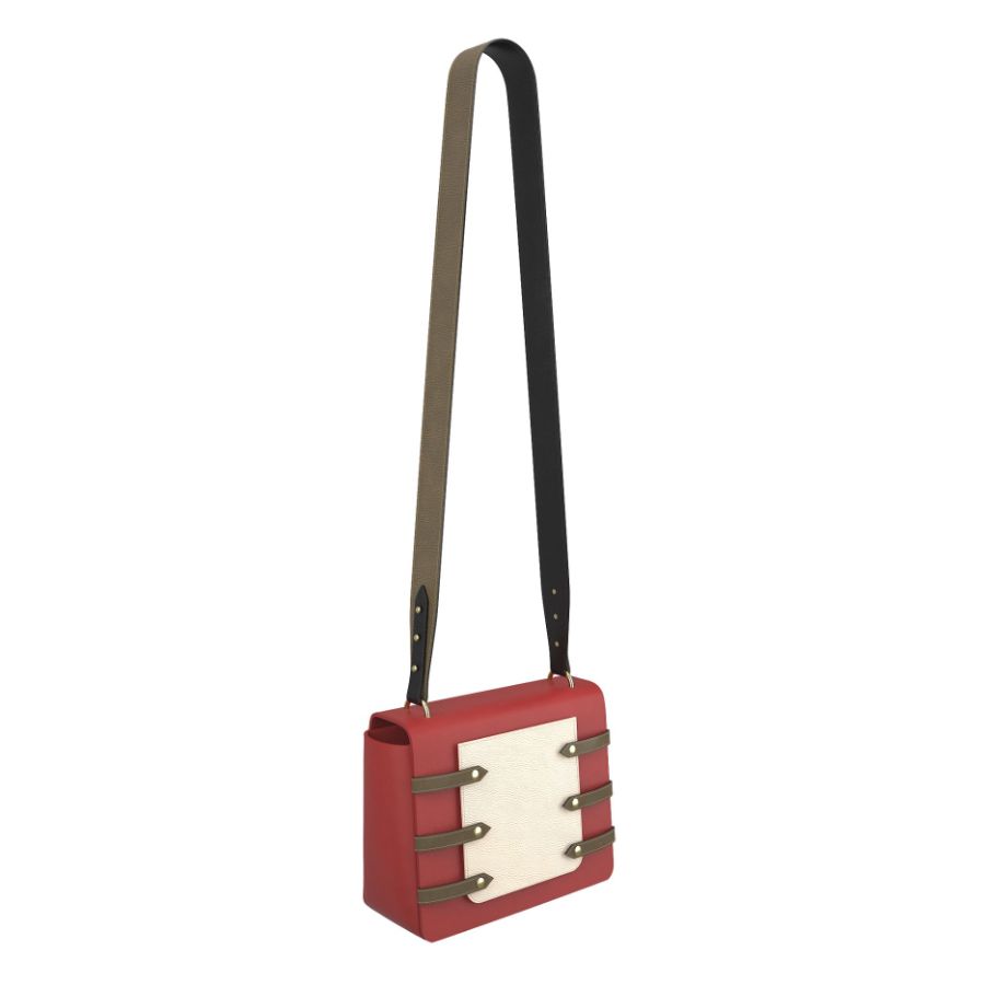 Asteria Crossbody Leather Handbag | Red & White