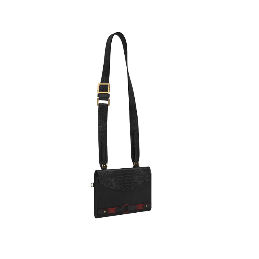Vertara I Ember Duo Belt & Bag I Leather Crossbody |Black