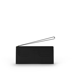 Premium leather black wallet card case wristlet